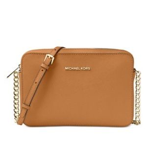 Michael Kors Jet Set Small Crossbody Purse, Acorn
